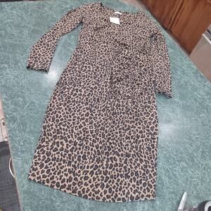 Isabel Size XS Maternity Dress Animal Leopard Cheetah Print Side Ruching
